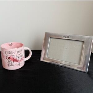 Dog Picture and Mug Bundle for Dog Lovers "I‎ work hard so my dog…"